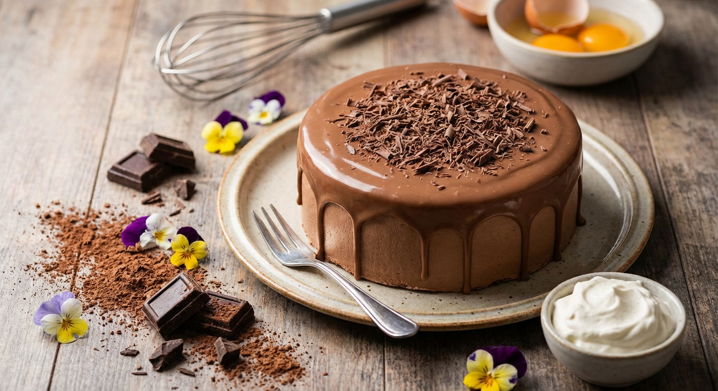Light & Fluffy Chocolate Mousse Cake by Ash